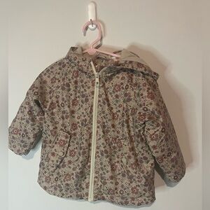Zara kids rubberized floral raincoat - size 2-3 year